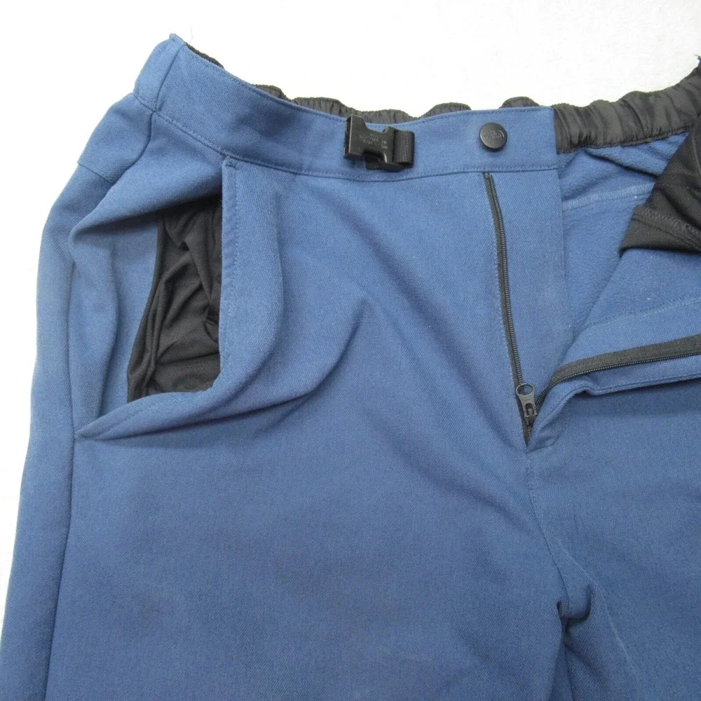 North Face Fishing Pants Men Medium Blue 32x28 Stretch Hike Rain‎ Wind Softshell